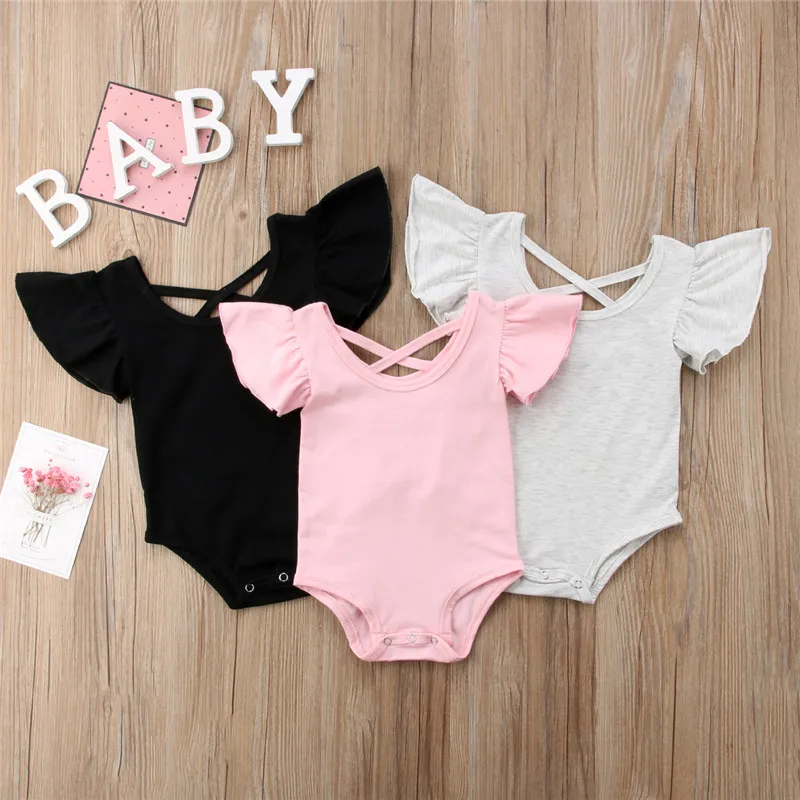 New Arrival Newborn Toddler Infant Baby Girls Fly Sleeve Romper Jumpsuit Solid Color Summer Baby Clothes 0-24M
New Arrival Newborn Toddler Infant Baby Girls Fly Sleeve Romper Jumpsuit Solid Color Summer Baby Clothes 0-24M