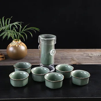 China famous Ge kiln Kung Fu Tea Set Include 6 tea cups 1 teapot,black tea glass pot Porcelain Brand Exquisite Set TeaCup
China famous Ge kiln Kung Fu Tea Set Include 6 tea cups 1 teapot,black tea glass pot Porcelain Brand Exquisite Set TeaCup