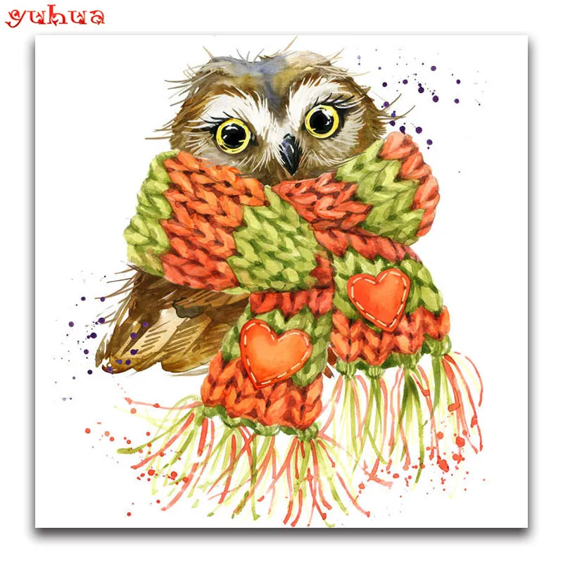 5D DIY Diamond painting Cross stitch cartoon colorful Full Square Diamond embroidery owl Animal Full Round Diamond mosaic Art_