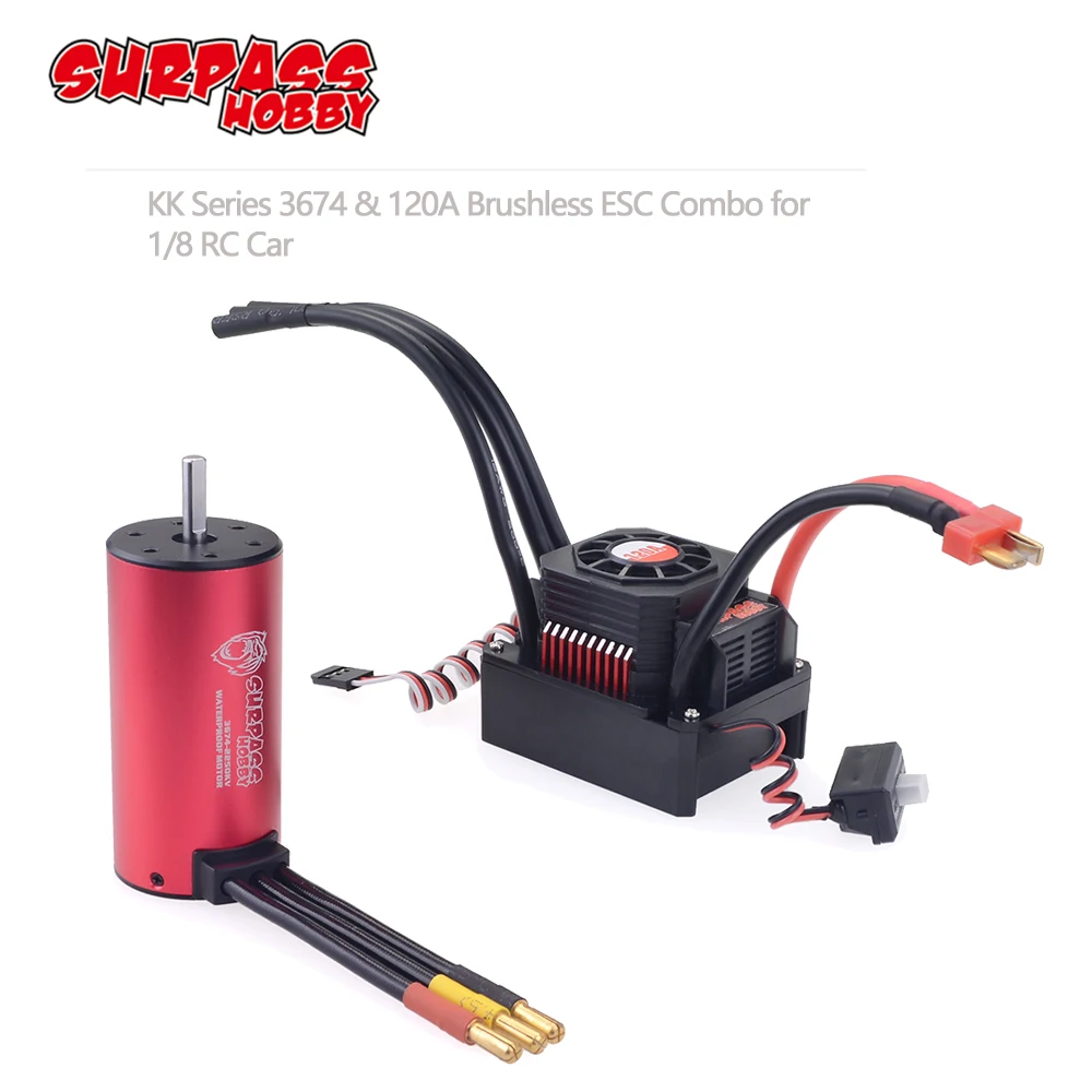 SURPASSHOBBY KK Waterproof Combo 3674 1150KV 1350KV 1580KV 1900KV 2250KV Brushless Motor w/ 120A ESC for 1/10 1/8 RC Car
SURPASSHOBBY KK Waterproof Combo 3674 1150KV 1350KV 1580KV 1900KV 2250KV Brushless Motor w/ 120A ESC for 1/10 1/8 RC Car