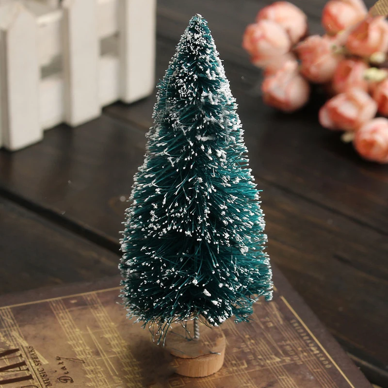5Pcs x Mini 2019 Christmas Snow Tree Holiday Festival Gift Party Office Ornament Decor 4-12.5CM