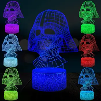 Touch 3D Lamp Darth Vader Black Warrior LED Bulb USB Mood Table Night Light Boys Gift Remote Multicolor Switch Crack Base
Touch 3D Lamp Darth Vader Black Warrior LED Bulb USB Mood Table Night Light Boys Gift Remote Multicolor Switch Crack Base