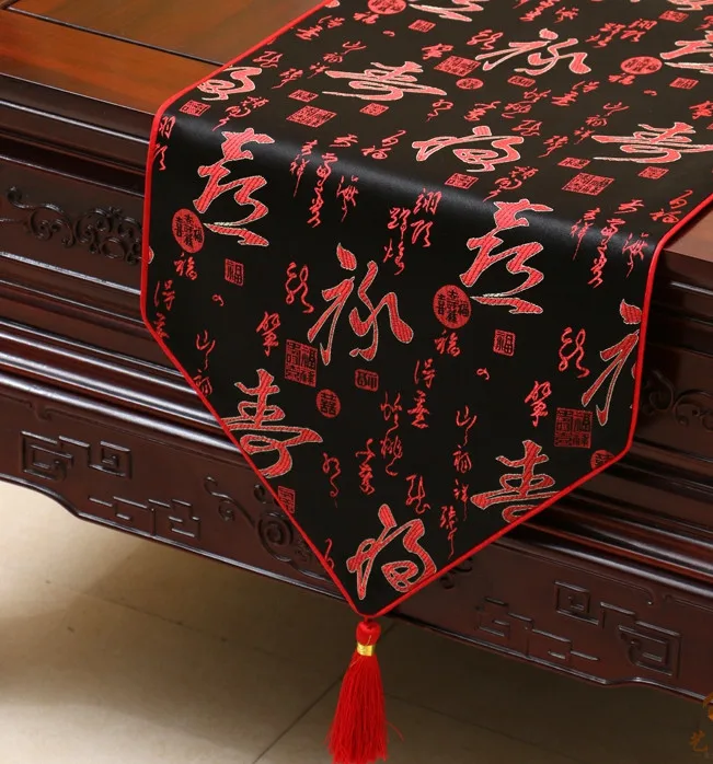 Calligraphy Chinese Silk Satin Table Runner Dining Table Pads Vintage Decoration Coffee Table Cloth Rectangular Tea Mat
Calligraphy Chinese Silk Satin Table Runner Dining Table Pads Vintage Decoration Coffee Table Cloth Rectangular Tea Mat
