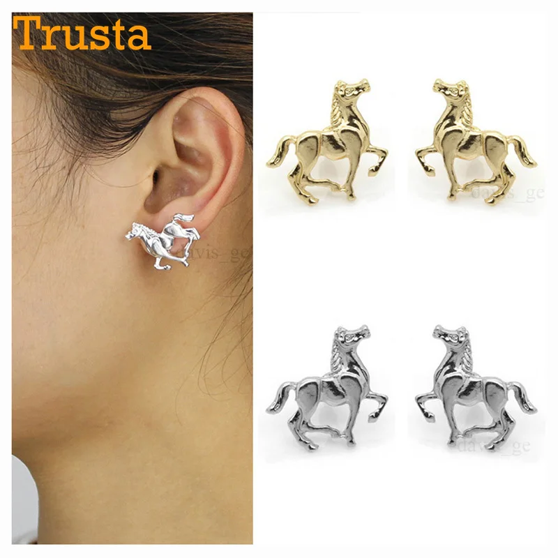 Trusta 2017 New Fashion Cool Gold/Silver Tone Horse 0.8"X1"Stud Earrings Cute gift for girls Ladys Friendship birthday gift ASR
Trusta 2017 New Fashion Cool Gold/Silver Tone Horse 0.8"X1"Stud Earrings Cute gift for girls Ladys Friendship birthday gift ASR