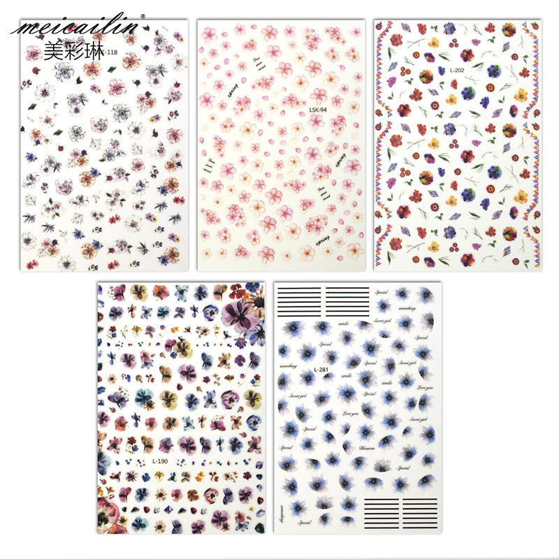 1 Set 5sheet DIY Mixed Design New 3D Nail Art Sticker Set Glitter Flower Water Decal Slider Wraps Decor Manicure Wraps Tools Tip
1 Set 5sheet DIY Mixed Design New 3D Nail Art Sticker Set Glitter Flower Water Decal Slider Wraps Decor Manicure Wraps Tools Tip