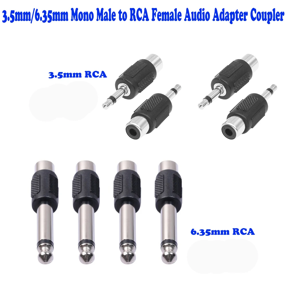 10 шт./лот 3 5 мм и 6 в RCA штекер на Rca гнездо моно разъем аудио видео конвертер адаптер