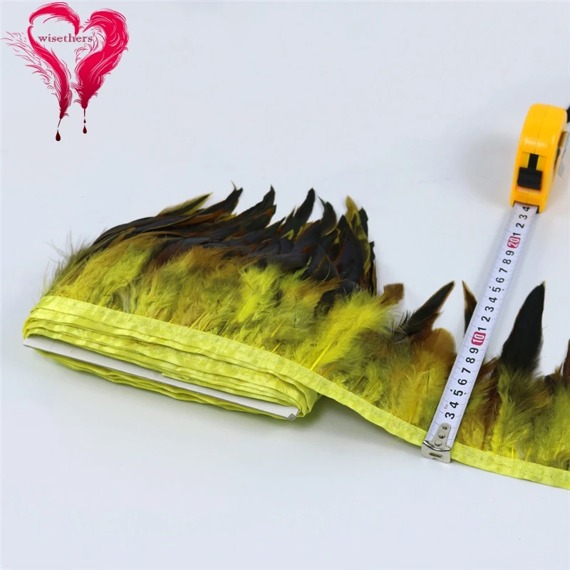 11 yellow rooster feather trims 5