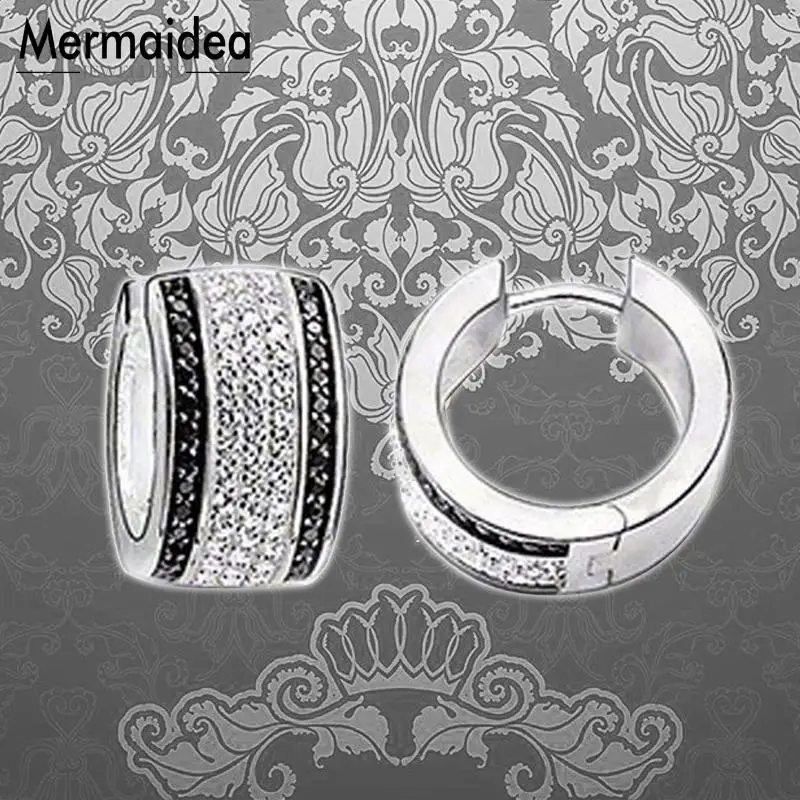 Creole Wide Hinged Hoop Earrings Wedding Fashion Jewelry Black White Round 925 Sterling Silver Gift For Women Orecchini
Creole Wide Hinged Hoop Earrings Wedding Fashion Jewelry Black White Round 925 Sterling Silver Gift For Women Orecchini