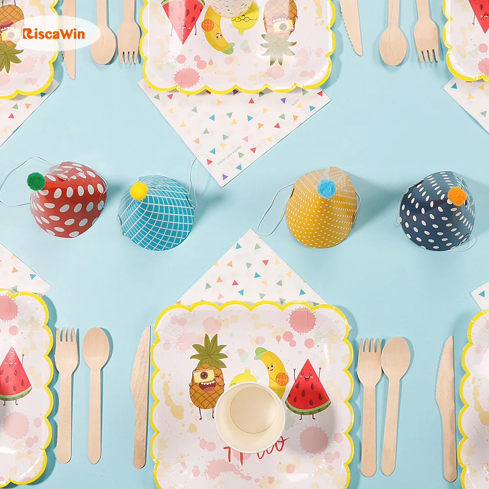 RiscaWin Summer Fruit Paper Plates Cups Disposable Tableware Birthday Wedding Party Supplies Dessert Plates For Baby Shower Kids
RiscaWin Summer Fruit Paper Plates Cups Disposable Tableware Birthday Wedding Party Supplies Dessert Plates For Baby Shower Kids