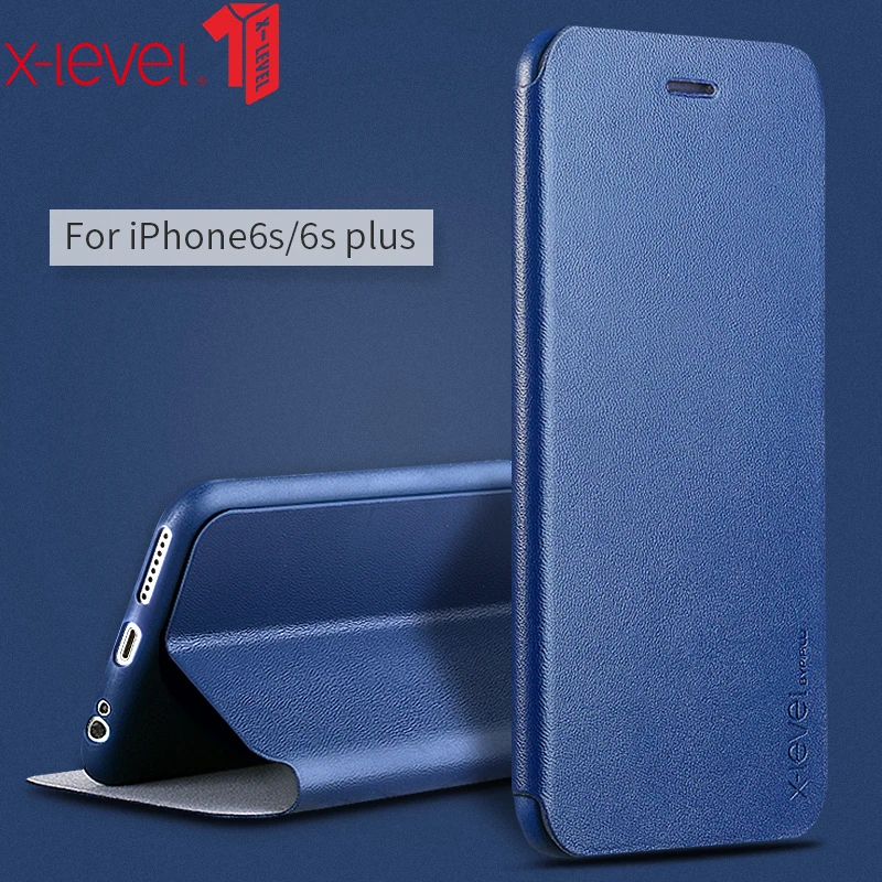 Кожаный чехол X Level для iPhone 6 6S Plus ультратонкий ударопрочный Роскошный накладка 6s