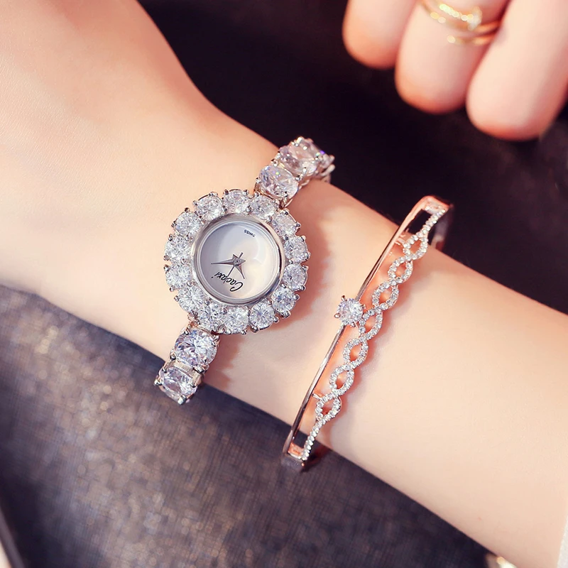 Часы Cacaxi женские с латунным браслетом роскошные элегантные наручные украшением