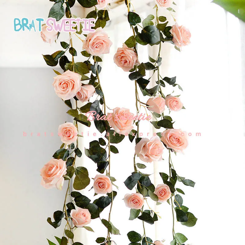 1.8m Artificial Flowers Roses Vine Wedding Decoration Real Touch Silk Fake Flower Rose Leaves for Home Decoration Accessories
1.8m Artificial Flowers Roses Vine Wedding Decoration Real Touch Silk Fake Flower Rose Leaves for Home Decoration Accessories