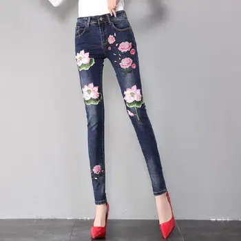 Spring Fall Designer Sequin Flower Stretch Skinny Jeans Pants With Embroidered , Summer Fashion Women Stretch Pencil Jeans Pants
Spring Fall Designer Sequin Flower Stretch Skinny Jeans Pants With Embroidered , Summer Fashion Women Stretch Pencil Jeans Pants