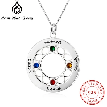 Personalized 925 Sterling Silver Round Pendant Necklace with Birthstone Customized Engrave 4 Names Mother's Day Family Gift
Personalized 925 Sterling Silver Round Pendant Necklace with Birthstone Customized Engrave 4 Names Mother's Day Family Gift
