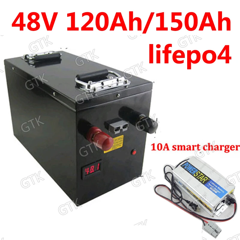 GTK waterproof 48V 120Ah Lifepo4 48v 150AH lifepo4 battery BMS for 4800w 3500w Scooter bike golf cart Solar energy + 10A charger
GTK waterproof 48V 120Ah Lifepo4 48v 150AH lifepo4 battery BMS for 4800w 3500w Scooter bike golf cart Solar energy + 10A charger
