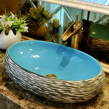 BIG Oval shape jingdezhen handmade ceramic counter basin balcony art basin bathroom wash basin
BIG Oval shape jingdezhen handmade ceramic counter basin balcony art basin bathroom wash basin