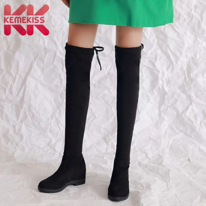 KemeKiss Plus Size 30-50 Women Flats Stretch Boots Warm Fur Winter Slim Thigh Shoes Women Lace Up Over Knee Boots Lady Footwear
KemeKiss Plus Size 30-50 Women Flats Stretch Boots Warm Fur Winter Slim Thigh Shoes Women Lace Up Over Knee Boots Lady Footwear