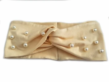 T17620 2017 new Lady fashion good stretch 100% cotton turban hair headband white pearl custom headband for women
T17620 2017 new Lady fashion good stretch 100% cotton turban hair headband white pearl custom headband for women