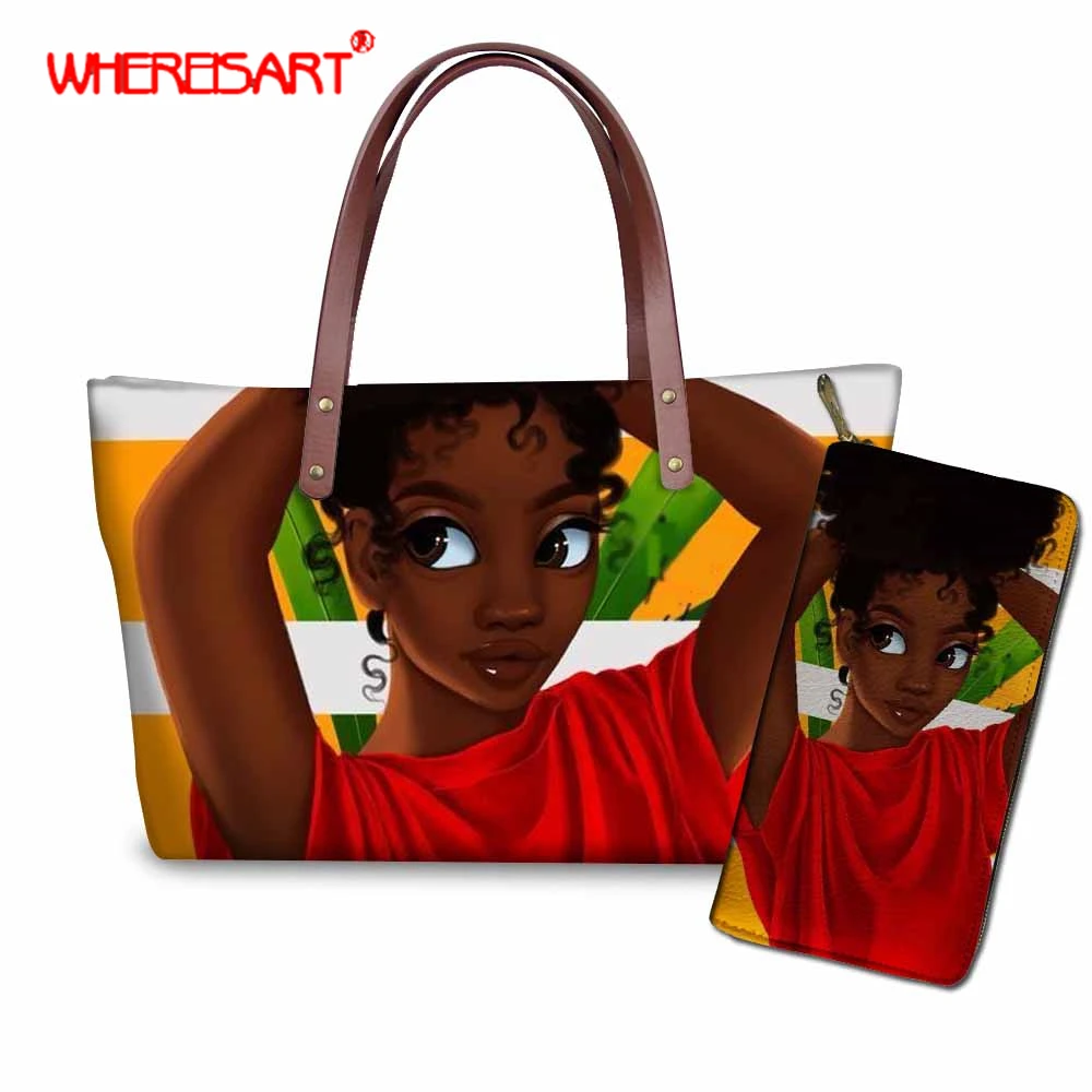 WHEREISAR Women bag 2019 Ladies Hand Bags With Purse Pocket African Girls Black Art Prints Women messenger bag Big Tote Female
WHEREISAR Women bag 2019 Ladies Hand Bags With Purse Pocket African Girls Black Art Prints Women messenger bag Big Tote Female