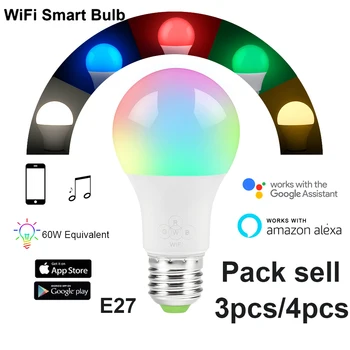 3/4pcs Smart Wifi LED Lamp RGB Color Light Bulb Remote Turn ON/OFF Via IOS Android Home Automation Works with Alexa Google Home
3/4pcs Smart Wifi LED Lamp RGB Color Light Bulb Remote Turn ON/OFF Via IOS Android Home Automation Works with Alexa Google Home