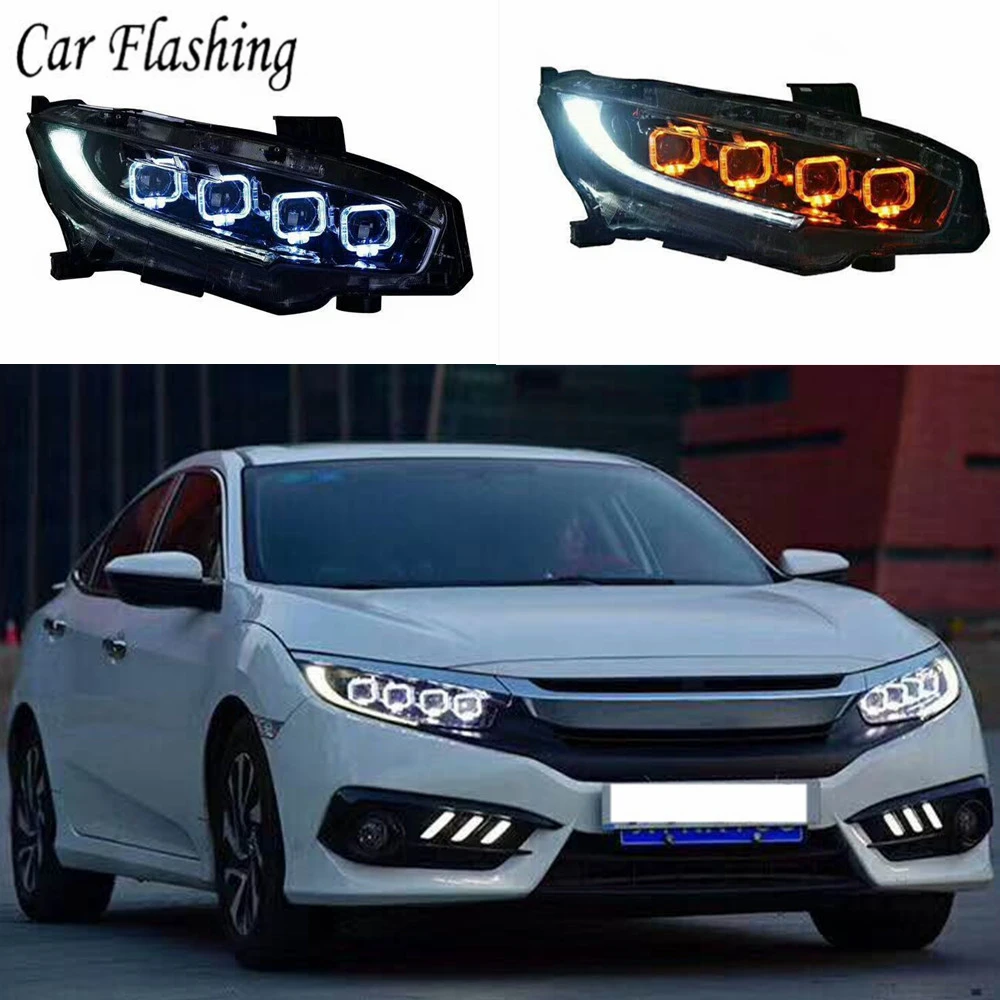 Car Styling Headlight For Honda Civic 10th 2016 2017 2018 HID LED headlights With moving turn light head lamp LED DRL front lamp
Car Styling Headlight For Honda Civic 10th 2016 2017 2018 HID LED headlights With moving turn light head lamp LED DRL front lamp