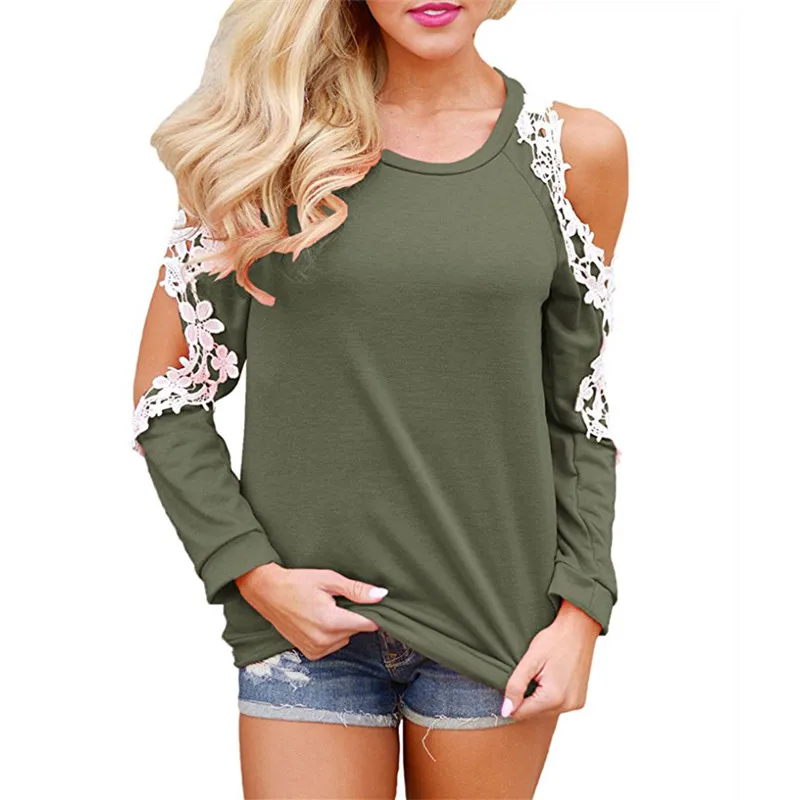 2019 Women Long Sleeve Lace Blouse Causal Loose Solid Tops Tees Sexy Off Shoulder O-neck Blouse Shirt Leisure Blusa Feminina 2XL
2019 Women Long Sleeve Lace Blouse Causal Loose Solid Tops Tees Sexy Off Shoulder O-neck Blouse Shirt Leisure Blusa Feminina 2XL