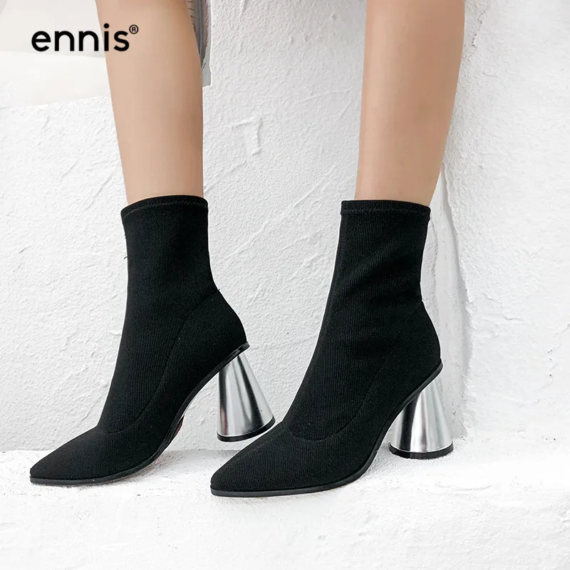 ENNIS 2019 Autumn Winter Women Boots New Stretch Knitted Boots Pointed Toe High Heels Boots Black Beige Fashion Shoes SLIM A8240
ENNIS 2019 Autumn Winter Women Boots New Stretch Knitted Boots Pointed Toe High Heels Boots Black Beige Fashion Shoes SLIM A8240