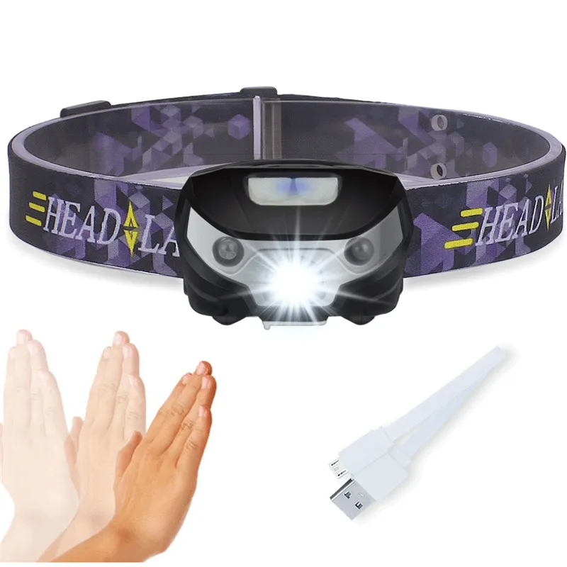 USB High Power Head Light Waterproof Motion Sensor LED Headlight Headlamp Flashlight Torch Lamp for Camping Hunting Fishing 
USB High Power Head Light Waterproof Motion Sensor LED Headlight Headlamp Flashlight Torch Lamp for Camping Hunting Fishing