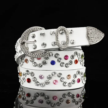 Brand Colorful Rhinestone Belts Women Fashion Ladies Caestus Jean Belt Pin Buckle Genuine Leather Belt Cowskin Dress Accessories
Brand Colorful Rhinestone Belts Women Fashion Ladies Caestus Jean Belt Pin Buckle Genuine Leather Belt Cowskin Dress Accessories