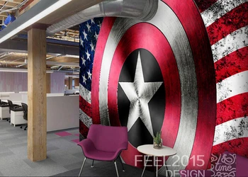 Custom papel de parede infantil,Retro Captain America Shield,3D cartoon murals for children's room nursery background wallpaper
Custom papel de parede infantil,Retro Captain America Shield,3D cartoon murals for children's room nursery background wallpaper