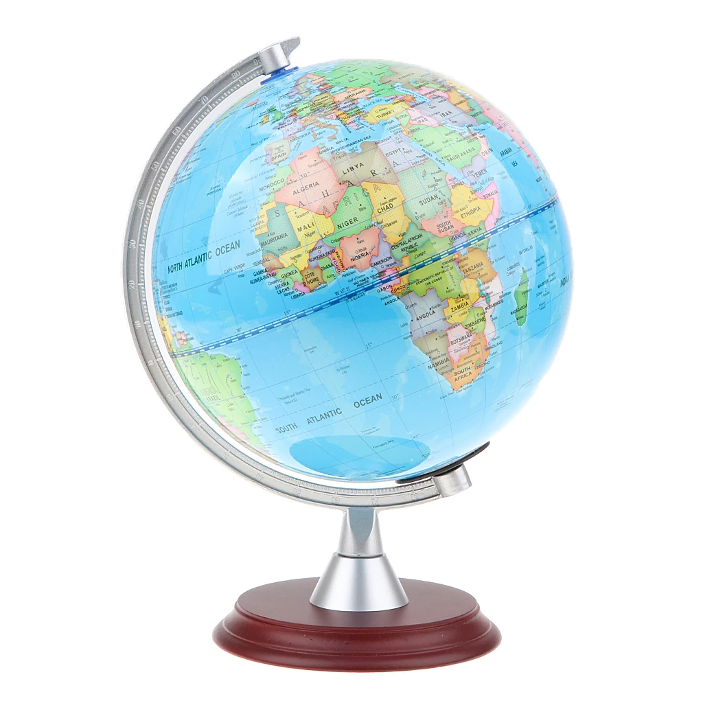 20cm Wooden Base ABS Geographical World Map Earth Ocean Globe Home/Decor Decor Supplies Educational Toy