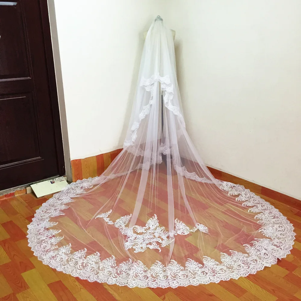 2019 New Style Wedding Veils Veu De Noiva Lace 3M Long Wedding Veils Ivory White two layers Tulle Bridal Veils Free Shipping
2019 New Style Wedding Veils Veu De Noiva Lace 3M Long Wedding Veils Ivory White two layers Tulle Bridal Veils Free Shipping