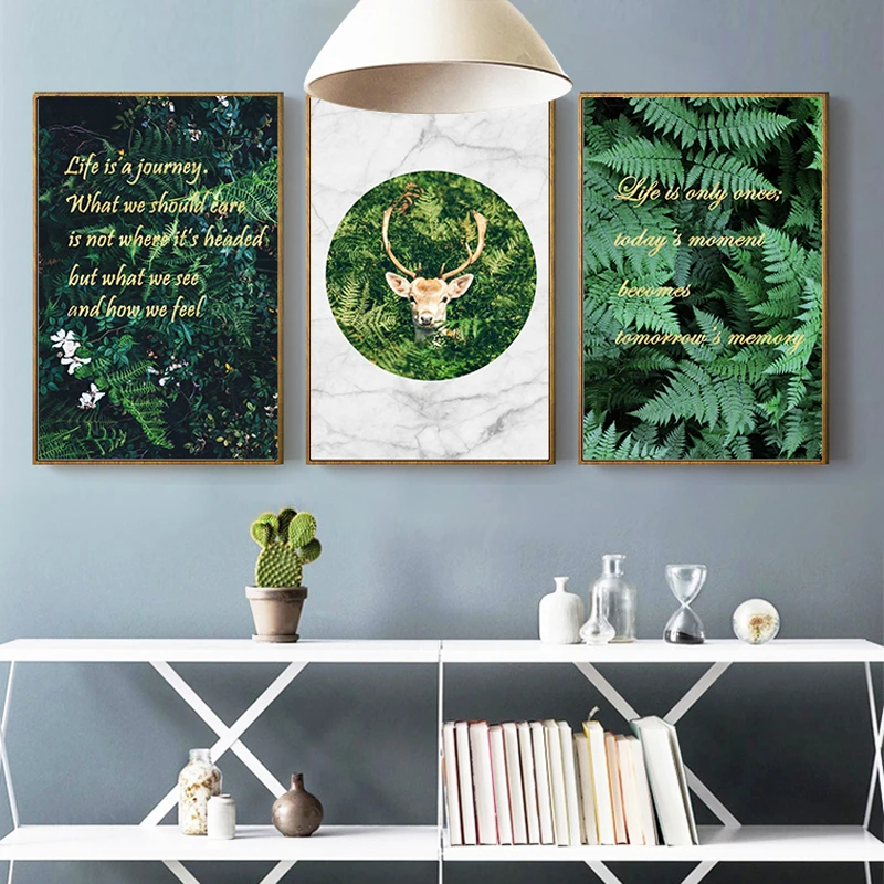 Nordic Modern Grass Deer Head Canvas Painting Room Elk Animals Poster Gold Text Green Leaves Plant Wall Picture Landscape Decor
Nordic Modern Grass Deer Head Canvas Painting Room Elk Animals Poster Gold Text Green Leaves Plant Wall Picture Landscape Decor