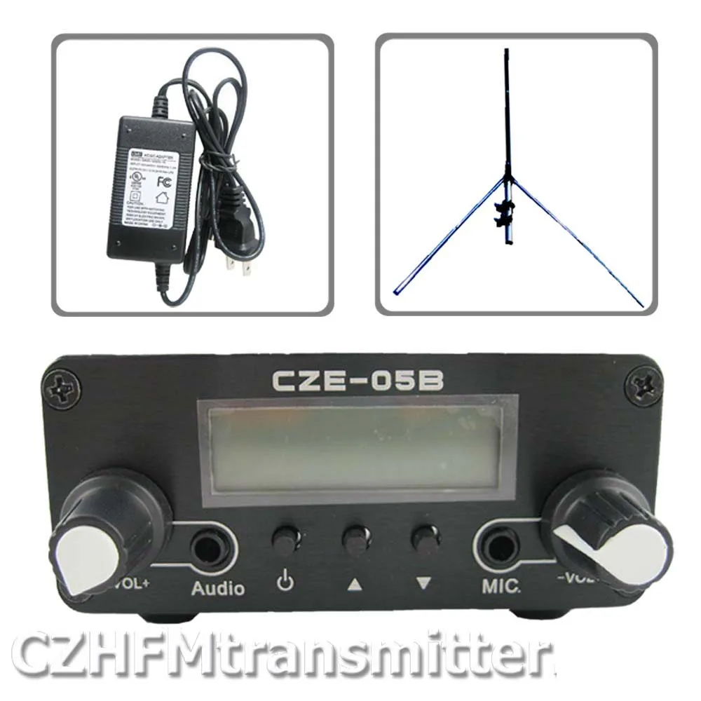 

0.5w 500mw CZH-05B CZE-05B FM transmitter kit silver +1/4 wave GP antenna+power supply