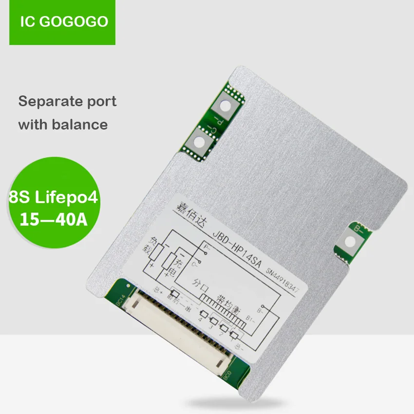 8S 24V Lifepo4 3.2V Lithium Battery Protection Board Packs BMS PCB PCM 15A 20A 25A 30A 40A Split with Balance Electric Scooter
8S 24V Lifepo4 3.2V Lithium Battery Protection Board Packs BMS PCB PCM 15A 20A 25A 30A 40A Split with Balance Electric Scooter