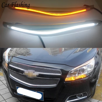 2PCS Car Headlight LED Eyebrow Daytime Running Light DRL With Yellow Turn Signal Light For Chevrolet Malibu 2012 2013 2014 2015
2PCS Car Headlight LED Eyebrow Daytime Running Light DRL With Yellow Turn Signal Light For Chevrolet Malibu 2012 2013 2014 2015