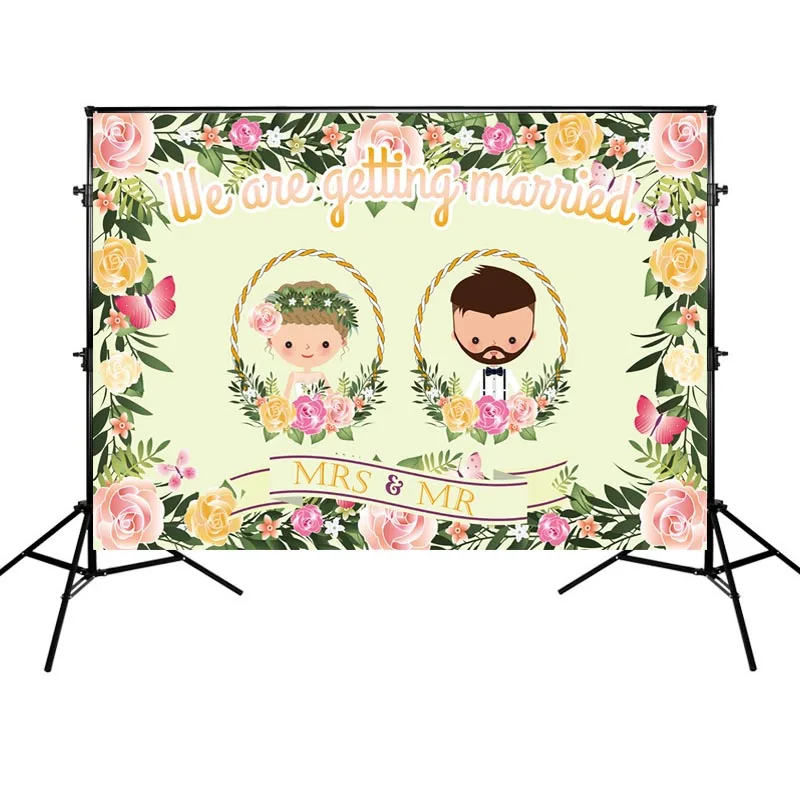 Getting Married Backdrop Photography Wedding Banners Background Colorful Rose Backdrops Props for Wedding Video
Getting Married Backdrop Photography Wedding Banners Background Colorful Rose Backdrops Props for Wedding Video