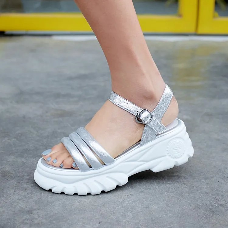 MLJUESE 2019 women sandals Sheepskin silver color pigskin buckle strap open toe platform heel beaches sandals party size 34-42
MLJUESE 2019 women sandals Sheepskin silver color pigskin buckle strap open toe platform heel beaches sandals party size 34-42