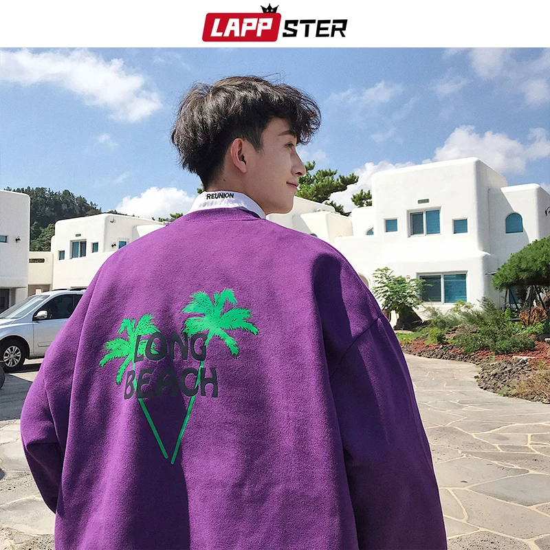 LAPPSTER Funny Beach Print Hoodies Korean Style 2019 Men Japanese Streetwear Purple Sweatshirts Hoodies Man Loose Autumn Clothes
LAPPSTER Funny Beach Print Hoodies Korean Style 2019 Men Japanese Streetwear Purple Sweatshirts Hoodies Man Loose Autumn Clothes