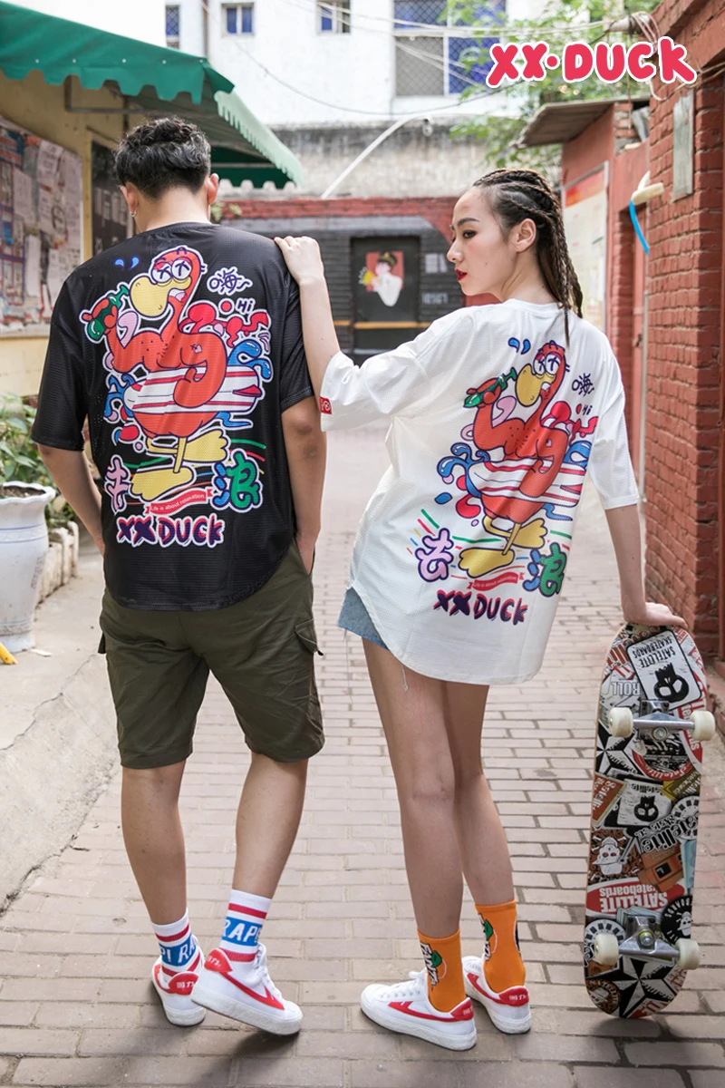 XXDUCK popular loose T-shirt white fashion short sleeve lovely duck breathable sports top
XXDUCK popular loose T-shirt white fashion short sleeve lovely duck breathable sports top