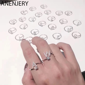 ANENJERY Dainty Micro Zircon A-Z Initial Letters Rings For Women 925 Sterling Silver Name Rings Adjustable S-R400
ANENJERY Dainty Micro Zircon A-Z Initial Letters Rings For Women 925 Sterling Silver Name Rings Adjustable S-R400
