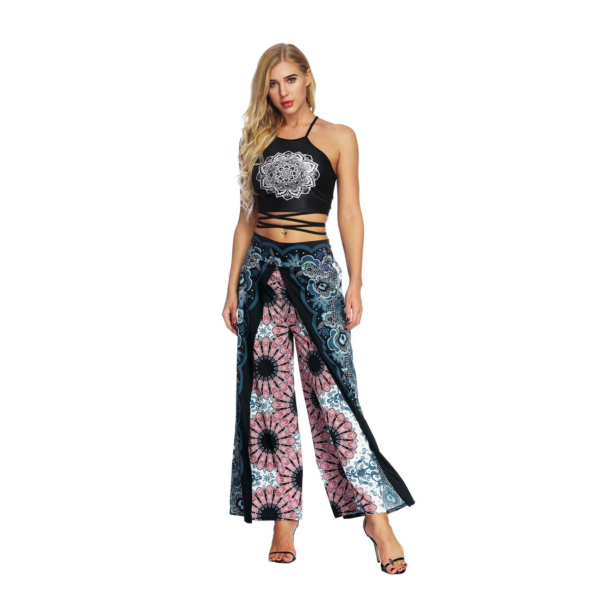 New Ethnic Style Digital Print High-waist Broad-legged Pants Loose Large Size Women Floral Leggings Leisure Wide Leg Pants 
New Ethnic Style Digital Print High-waist Broad-legged Pants Loose Large Size Women Floral Leggings Leisure Wide Leg Pants