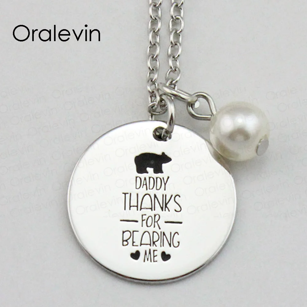 DADDY THANKS FOR BEARING ME Inspirational Hand Stamped Engraved Custom Pendant Female Necklace Gift Jewelry,10Pcs/Lot, #LN2126
DADDY THANKS FOR BEARING ME Inspirational Hand Stamped Engraved Custom Pendant Female Necklace Gift Jewelry,10Pcs/Lot, #LN2126