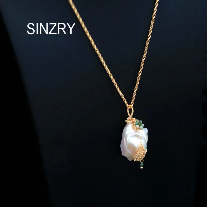 SINZRY handmade gold color Luxury Jewelry baroque stylish pearl pendant necklaces creative lady costume jewelry
SINZRY handmade gold color Luxury Jewelry baroque stylish pearl pendant necklaces creative lady costume jewelry