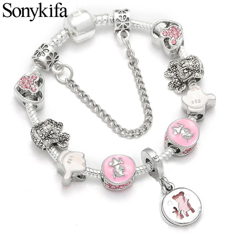 Sweet Series Lovely Kitty Cat Pendant Beads Charm Bracelet For Women Cartoon Mickey Pandoro Bracelet Children Gift
Sweet Series Lovely Kitty Cat Pendant Beads Charm Bracelet For Women Cartoon Mickey Pandoro Bracelet Children Gift