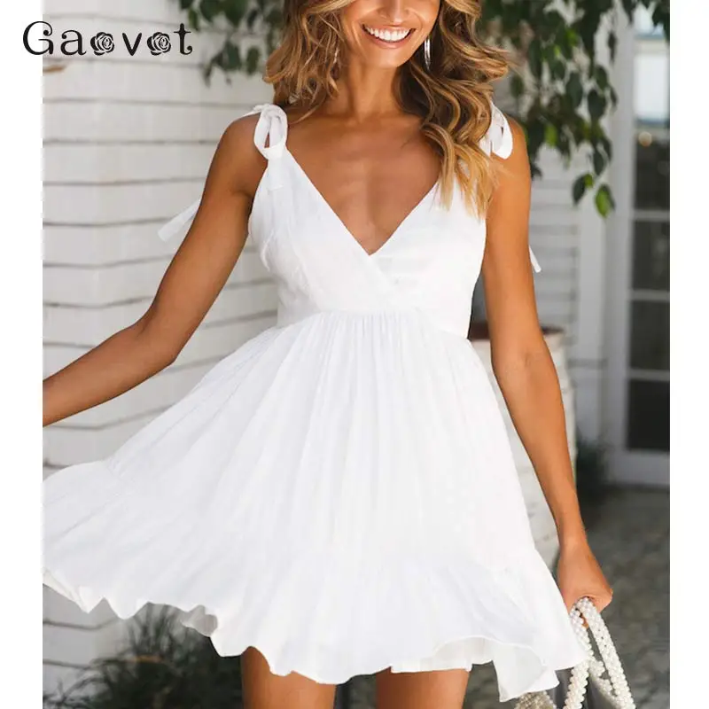 2019 Summer Woman Dress Sexy V-Neck Spaghetti Strap Sundress Empire Ruffles Sleeveless A-Line Mini Beach Vestidos
2019 Summer Woman Dress Sexy V-Neck Spaghetti Strap Sundress Empire Ruffles Sleeveless A-Line Mini Beach Vestidos