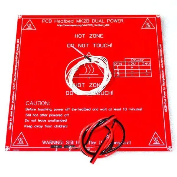 3D Printer Parts MK2B Heatbed + LED + Resistor + Cable + 100K ohm Thermistors PCB Heated
3D Printer Parts MK2B Heatbed + LED + Resistor + Cable + 100K ohm Thermistors PCB Heated
