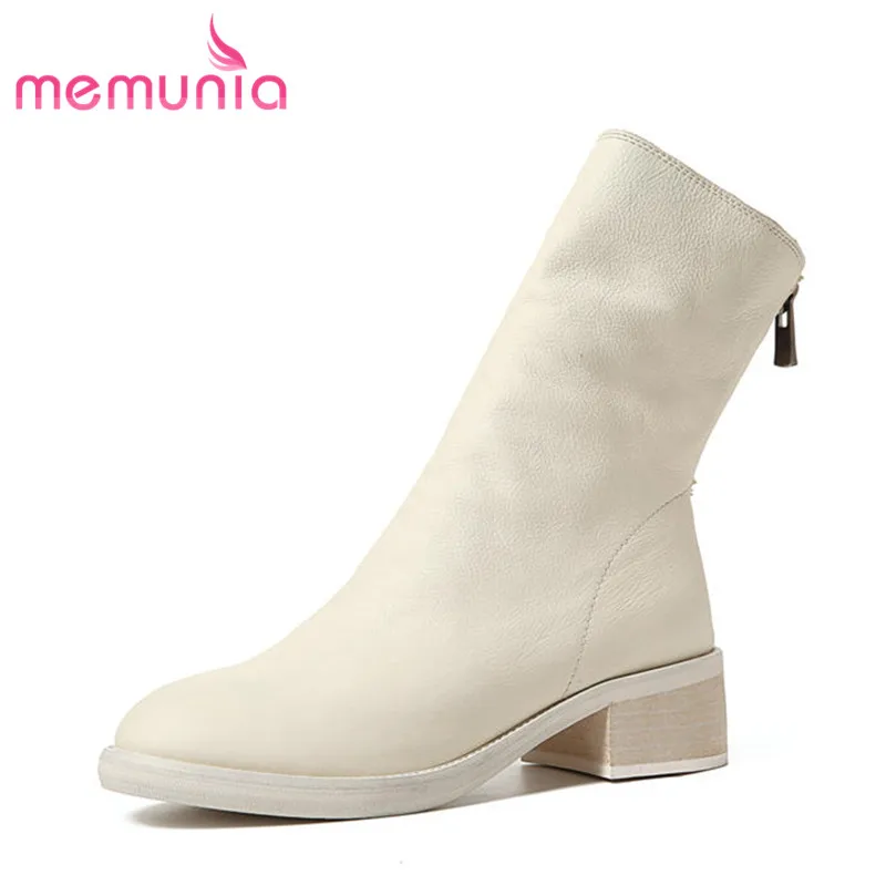 MEMUNIA 2018 new genuine leather boots simple fashion autumn winter ankle boots for women round toe high heels boots woman
MEMUNIA 2018 new genuine leather boots simple fashion autumn winter ankle boots for women round toe high heels boots woman