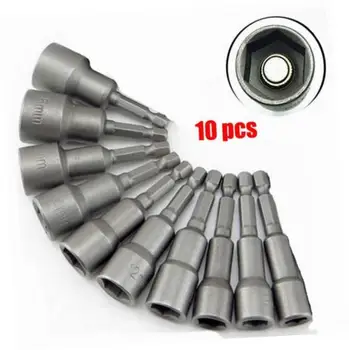 10pcs 1/4" Hex Magnetic Nut Driver Set Metric Socket Impact Drill Bits 6 To 19mm
10pcs 1/4" Hex Magnetic Nut Driver Set Metric Socket Impact Drill Bits 6 To 19mm