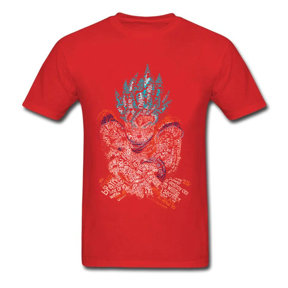 Crewneck Super Blue Kamehameha Cotton Fabric Men's T Shirt Design Short Sleeve Tees Fashion Printed Clothing Shirt Super Blue Kamehameha red